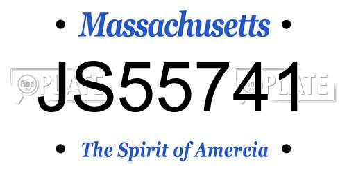 JS55741 Massachusetts License Plate