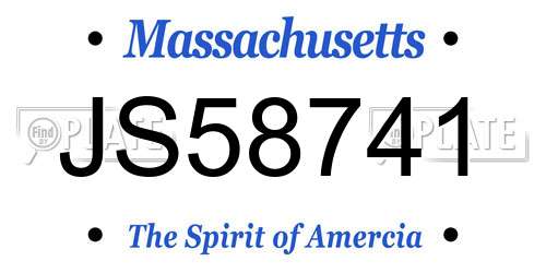 JS58741 Massachusetts License Plate