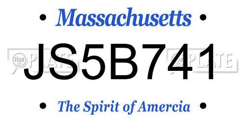 JS5B741 Massachusetts License Plate