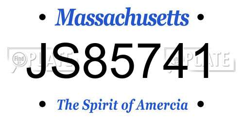 JS85741 Massachusetts License Plate