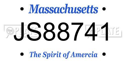 JS88741 Massachusetts License Plate