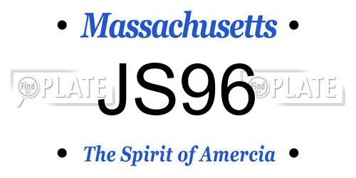 JS96 Massachusetts License Plate