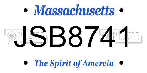 JSB8741 Massachusetts License Plate