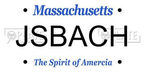JSBACH Massachusetts License Plate