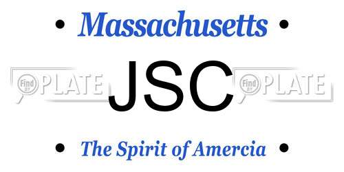 JSC Massachusetts License Plate