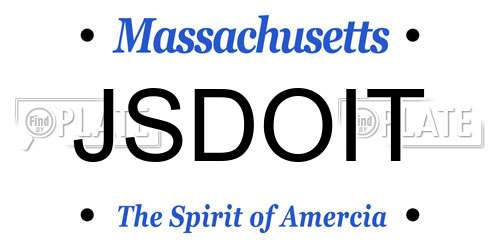JSDOIT Massachusetts License Plate