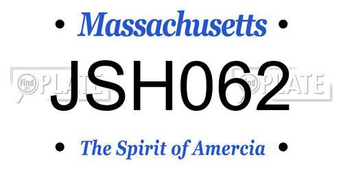 JSH062 Massachusetts License Plate