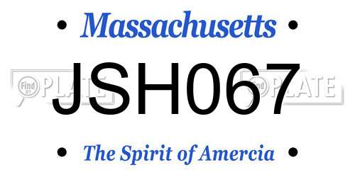 JSH067 Massachusetts License Plate