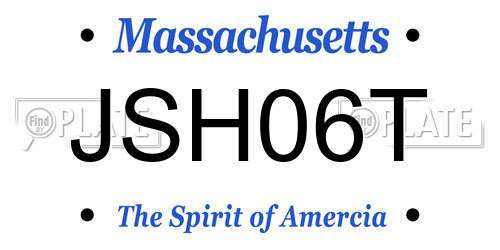 JSH06T Massachusetts License Plate