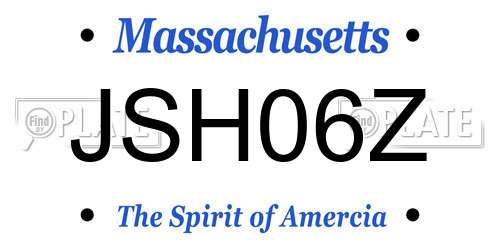 JSH06Z Massachusetts License Plate