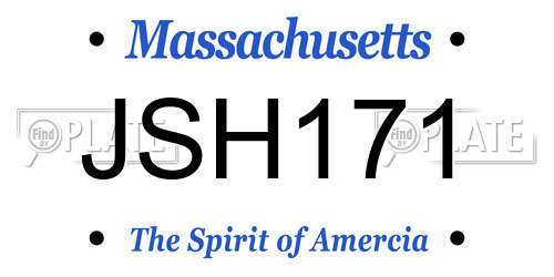 JSH171 Massachusetts License Plate