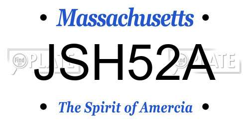 JSH52A Massachusetts License Plate