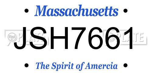 JSH7661 Massachusetts License Plate