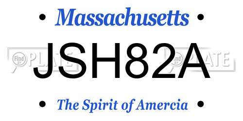 JSH82A Massachusetts License Plate