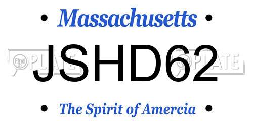 JSHD62 Massachusetts License Plate