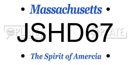 JSHD67 Massachusetts License Plate
