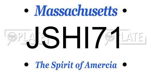 JSHI71 Massachusetts License Plate