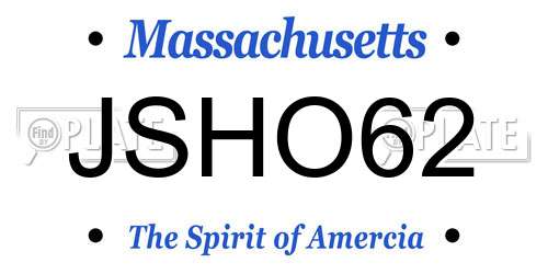 JSHO62 Massachusetts License Plate
