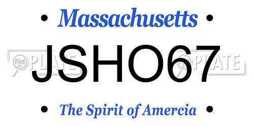 JSHO67 Massachusetts License Plate