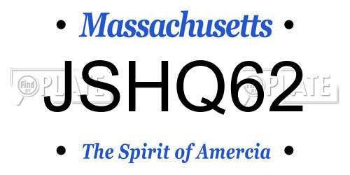 JSHQ62 Massachusetts License Plate