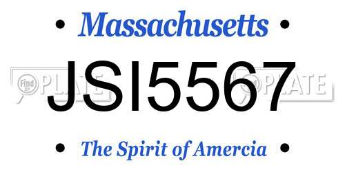 JSI5567 Massachusetts License Plate