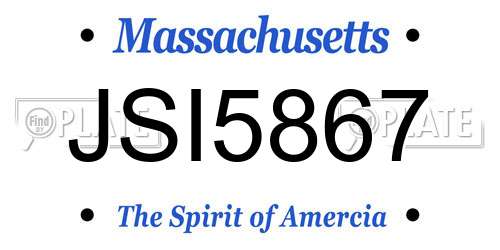 JSI5867 Massachusetts License Plate
