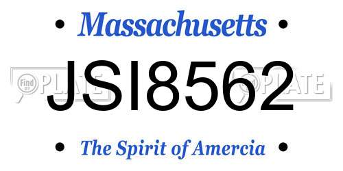 JSI8562 Massachusetts License Plate
