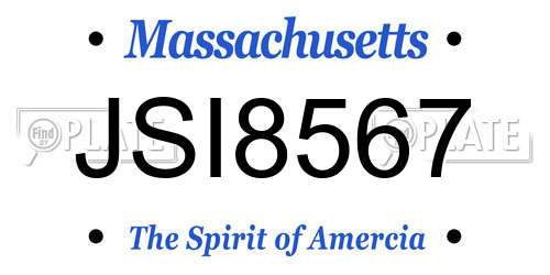 JSI8567 Massachusetts License Plate