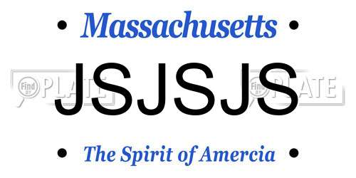 JSJSJS Massachusetts License Plate