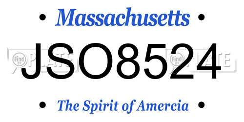 JSO8524 Massachusetts License Plate