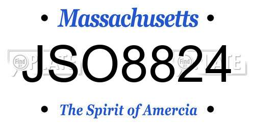 JSO8824 Massachusetts License Plate