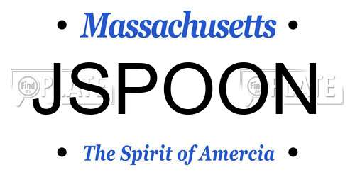 JSPOON Massachusetts License Plate
