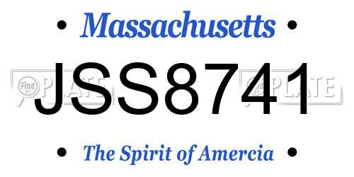 JSS8741 Massachusetts License Plate
