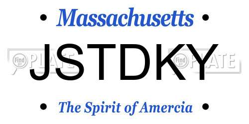 JSTDKY Massachusetts License Plate