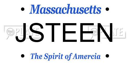 JSTEEN Massachusetts License Plate