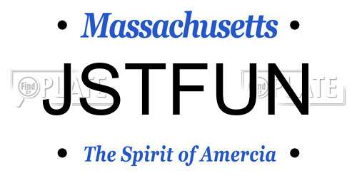 JSTFUN Massachusetts License Plate
