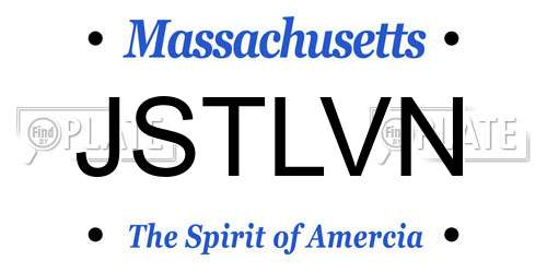 JSTLVN Massachusetts License Plate