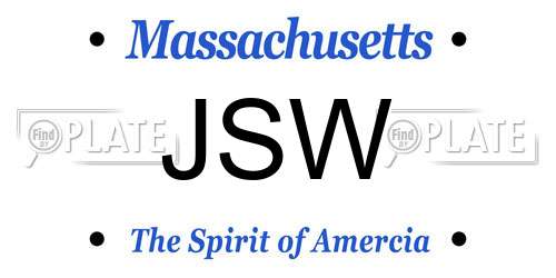 JSW Massachusetts License Plate