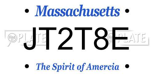 JT2T8E Massachusetts License Plate