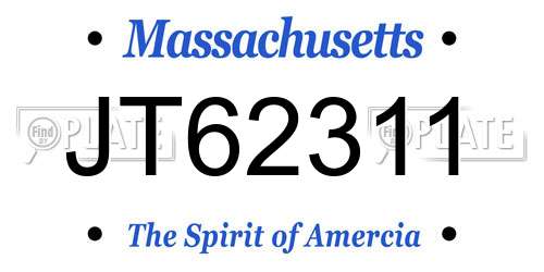JT62311 Massachusetts License Plate