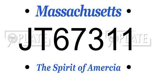 JT67311 Massachusetts License Plate