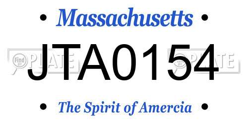 JTA0154 Massachusetts License Plate