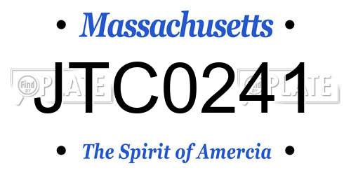 JTC0241 Massachusetts License Plate