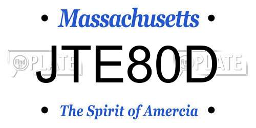 JTE80D Massachusetts License Plate