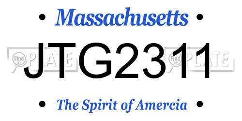 JTG2311 Massachusetts License Plate
