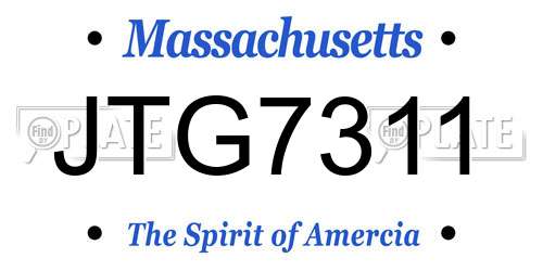 JTG7311 Massachusetts License Plate