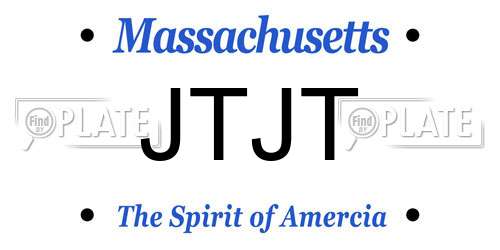 JTJT Massachusetts License Plate