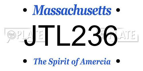 JTL236 Massachusetts License Plate