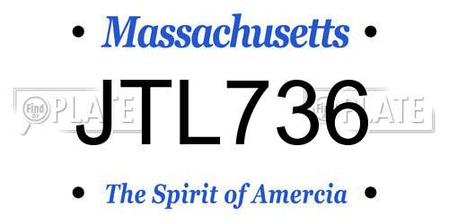 JTL736 Massachusetts License Plate