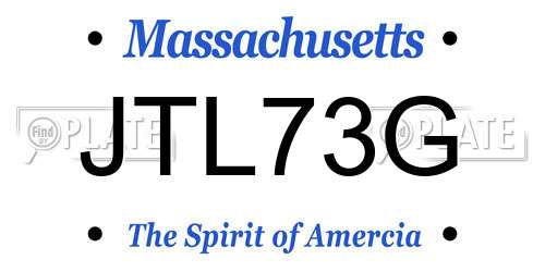 JTL73G Massachusetts License Plate